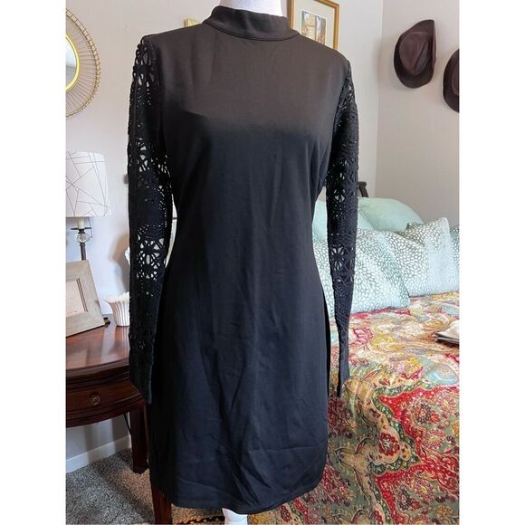 Lulus NWT black lace sleeve dress. - Picture 1 of 6